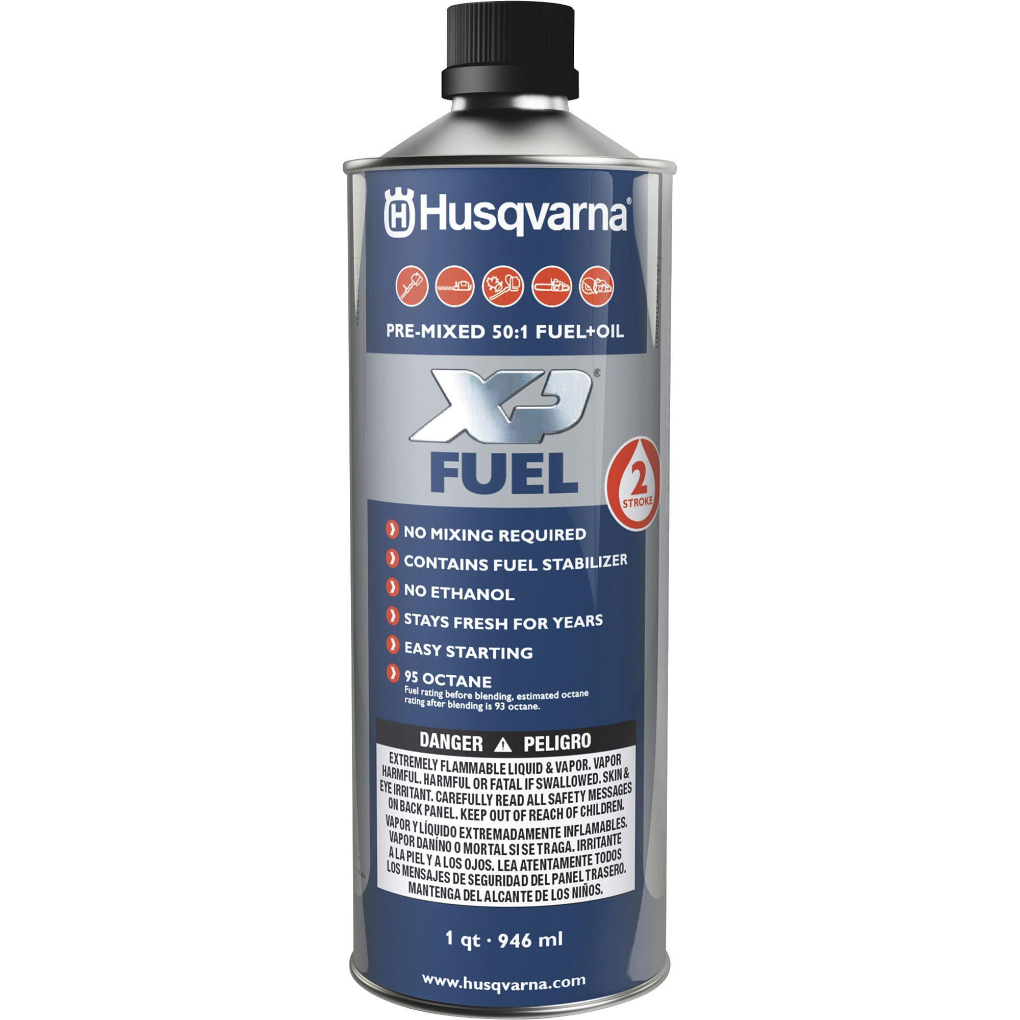 Husqvarna XP Fuel and Oil  Pre-Mixed, 50:1 Ratio, 1 Qt.